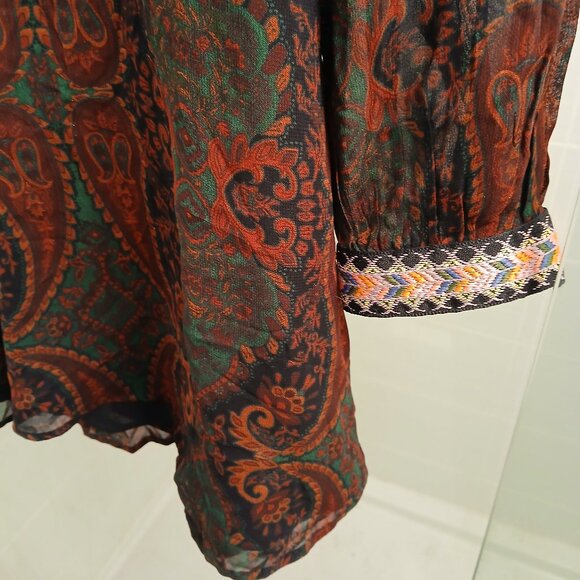 Zara Embroidered Sepia Dress - Picture 2 of 9